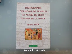 Dictionnaire des noms de familles et noms de lieux du midi de la France