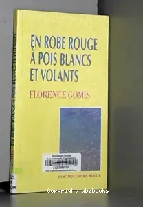 En robe rouge à pois blancs et à volants